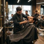 Cuidados com a pele facial e relaxamento com um homem barbudo no spa para beleza lama e máscara hidratante